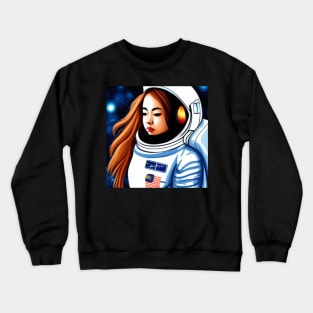 Asian Astronaut Girl Crewneck Sweatshirt